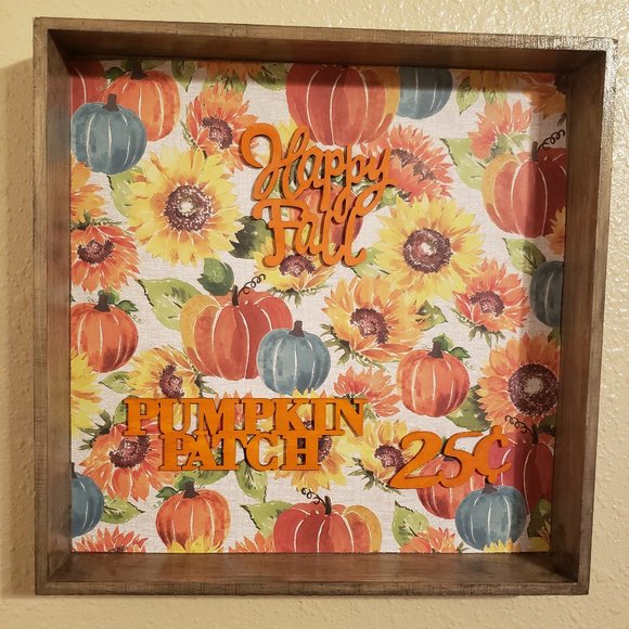 "Happy Fall" Hand Crafted Wall Decor 11.5" x 11.5" - Picture 2 of 2